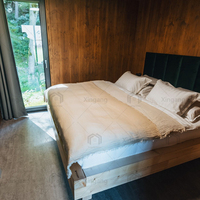 Maison conteneur préfabriquée 3 chambres à coucher Cabine d'hôtel modulaire avec minuscule capsule pliante pour usage domestique