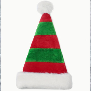 Décorations <span class=keywords><strong>de</strong></span> fête <span class=keywords><strong>de</strong></span> Noël : Bonnets <span class=keywords><strong>de</strong></span> Père Noël en peluche courte, motifs <span class=keywords><strong>de</strong></span> dessins animés, en polyester, couleurs rouge, bleu, violet, café, jaune, rose, pour l'exportation. - Product Image 2