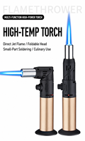 Torche à gaz Premium Jet Flame avec support pliable Puissance de feu puissante et conception de support intime pour barbecue en plein air