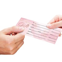 Bon cadeau rose vierge en papier pour mariage, mariage, client, carte cadeau pour spa, salon, salon, mariage