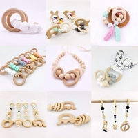 Natural Wood Rings Unfinished Solid Wooden Rings Ring Pendant and Connectors Jewelry Making for Craft