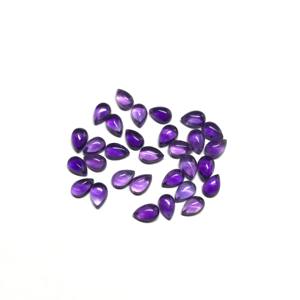 IGI Certificado de alta calidad 3x4mm cabujón de pera amatista Africana Natural piedra preciosa trasera plana suelta gemas vivaaz ópticas calibradas - Product Image 3