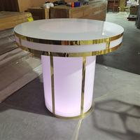 Support de gâteau acrylique blanc circulaire table de dessert de mariage avec led pour la décoration d'événements