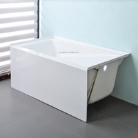 Baignoire autoportante moderne en acrylique 60"x36" (norme nord-américaine) avec jupe simple, idéale pour hôtels et usage personnel