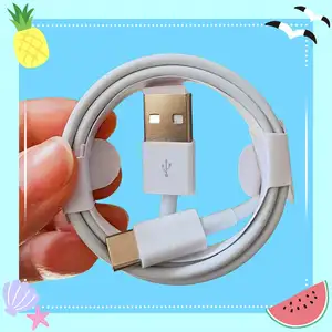 Nuevo precio de fábrica USB A a C Cable de teléfono móvil Blanco 1M Tipo C Cables de datos de carga rápida para Android con paquete de cartón al por menor