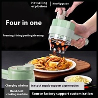 Gatling Kitchen's Multi-Functional Wireless Electric Four-In-One Cutter Ail Chopper Slicer Tools for Fruit & Vegetables