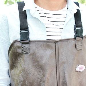 <span class=keywords><strong>Cuissardes</strong></span> de pêche imperméables en nylon enduit de PVC, hauteur poitrine, avec bottes - Product Image 4