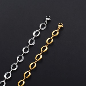 Chaîne de main inaltérable, Bracelet Rolo rond en acier inoxydable, Grand bracelet cercle de 8,2 mm de largeur, Bracelet réglable pour la fabrication de bijoux - Product Image 5