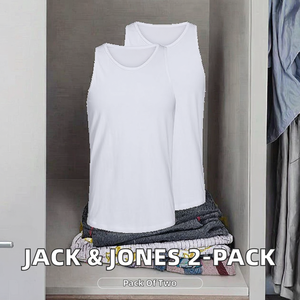 <span class=keywords><strong>JACK</strong></span> & <span class=keywords><strong>JONES</strong></span> Set di 2 Canotte da Uomo (Confezione da 2) 100% Cotone Streetwear con Design Patchwork - Product Image 2