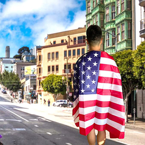 Capa con la Bandera Estadounidense en Oferta, con Orificios para los Brazos y Ojales para Desfiles y Decoraciones <span class=keywords><strong>de</strong></span> Fiesta, Banderas Dobles y Decoraciones, 152.4 cm - Product Image 2