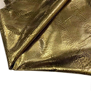 Da Cừu Lớp Đầu Tiên Da Trăn Vàng Kim Loại Da Mềm Cho Quần Áo Và Túi Xách Da Thật - Product Image 6