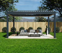 Pergola bioclimatique automatique en aluminium avec revêtement en poudre imperméable pour terrasse, balcon, jardin, patio et utilisation en extérieur