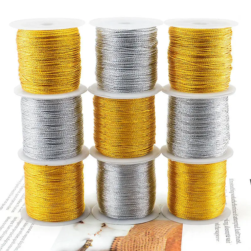 Gold Silver Cord 0.2mm 0.4mm 0.6mm 0.8mm 1mm Nylon Cord Thread String Rope Bead Wires For Diy Handmade Braided Jewelry Making