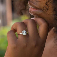 OAHLAN Vente en gros de bijoux fins, bagues de fiançailles en argent sterling 925 plaqué rhodium, moissanite 1,5 ct, coupe ronde, pour femmes