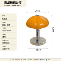 Lampe de bureau créative en fer et verre, style luxe léger, design champignon, lampe citrouille de designer haut de gamme pour chevet, veilleuse domestique, pour bureau DC