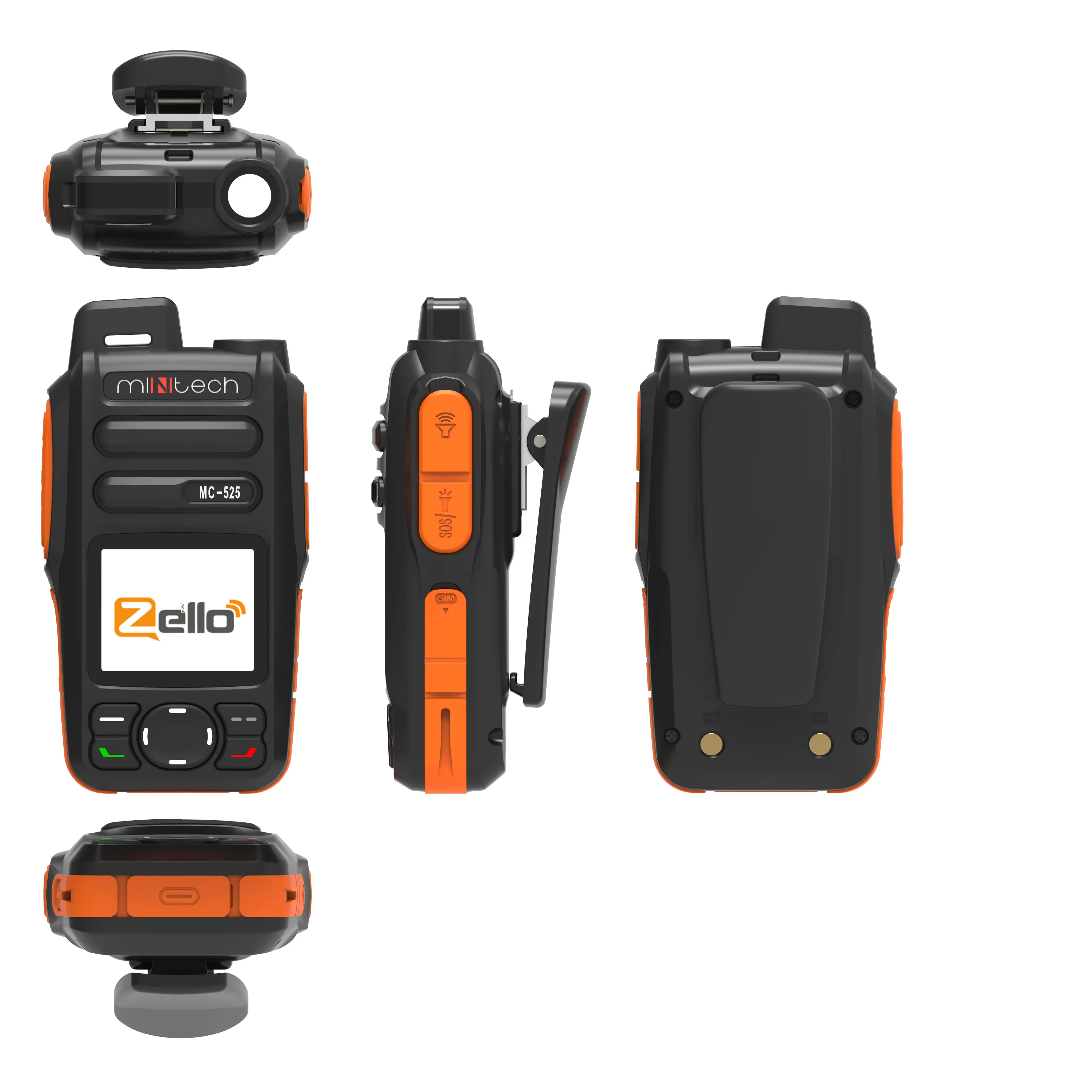 Mello WIFI Walkie Talkie Android, MC-525 RADIO dua arah dengan kartu SIM 4G LTE POC