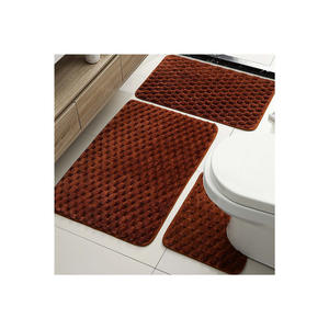 ชุดพรมเช็ดเท้ารูปเปลือกเต่า ดีไซน์ทันสมัย สีกาแฟ ทำจากเส้นใยโพลีเอสเตอร์ ซึมซับน้ำได้ดี กันลื่น เหมาะสำหรับห้องน้ำ - Product Image 3