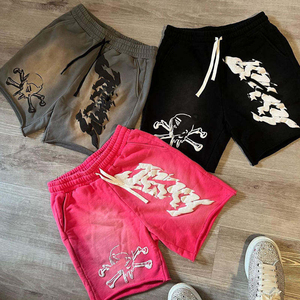 High Quality <strong>Zipper</strong> <strong>Pockets</strong> Plain Black <strong>Shorts</strong> Custom Design Puff Print Street Wear Heavy Cotton Baggy <strong>Shorts</strong> for <strong>Men</strong> - Product Image 3