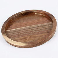 Plateau décoratif circulaire en bois d'acacia - Écologique, durable, non toxique pour les tables basses, les comptoirs de cuisine et l'usage domestique