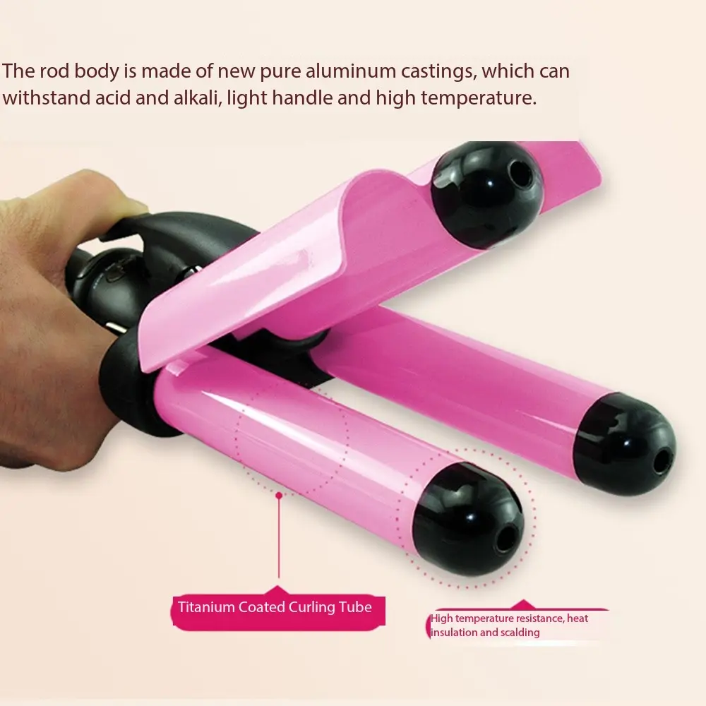 3 бочонок 360 Вращающаяся Профессиональная многофункциональная волновая Автоматическая инновационная портативная розовая Автоматическая бигуди для завивки волос