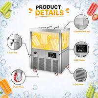 Máquina de Helados de Acero Inoxidable GQ-PM80, Máquina Industrial para Hacer Helados con Pantalla LED Multifunción y Limpieza con un Solo Botón, 1500W