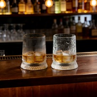 Verre à whisky rotatif 8oz Verre à whisky haut de gamme en cristal Verre rotatif personnalisé Utilisation à domicile Bar