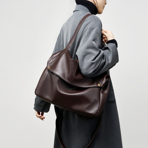 Nouveau <span class=keywords><strong>sac</strong></span> fourre-tout à bandoulière en cuir véritable grande capacité, simplicité urbaine, doux, décontracté, pour femmes, voyage, <span class=keywords><strong>sac</strong></span> à bandoulière - Product Image 1