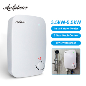 เครื่องทำน้ำร้อนแบบให้ความร้อนเร็ว 5500W แกนทำความร้อนสแตนเลส ควบคุมด้วยปุ่มหมุนแบบง่าย OEM ODM รองรับหลายแรงดันไฟฟ้า - Product Image 1