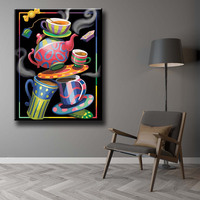 Peinture Diamant Ever Moment Tasse de Café Chaude Pot Bougie Décoration Murale à Diamants Carrés Complets ASF1691