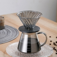 Carafe à café pour infusion manuelle en verre, type bouilloire, pour thé, avec filtre transparent, pour barista