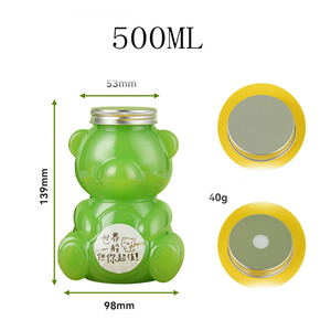 Botella de Jugo de Plástico PET de 500 ml con Forma de Oso para Agua Mineral y Té, con Tapa de Aluminio de Rosca y Serigrafía, Venta al por Mayor - Product Image 6