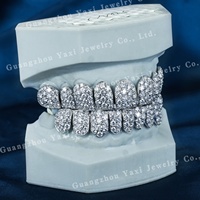 Ensemble personnalisé Yaxi Honeymoon Set Diamond Grillz en Or 10k 14k 18k Argent S925 Moissanite taille brillant Hiphop Certifié par un tiers Unisexe