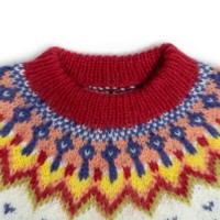 AiNear Vente en gros de logo personnalisé Oem & Odm Winter Unique Long Sleeve CrewNeck Fair Isle Handmade Women Mohair Knitted Sweater