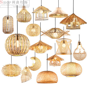 Lámpara Colgante de Ratán Antigua, Hecha a Mano, Redonda, Estilo Nido de Pájaro, Sombrero de Paja, Estilo Japonés, <span class=keywords><strong>para</strong></span> Hotel <span class=keywords><strong>Rural</strong></span>, Restaurante, Granja - Product Image 5