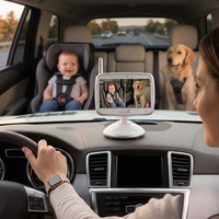Moniteur pliable pour bébé et animal de compagnie de 6,8 pouces, double caméra, vision nocturne 1080p