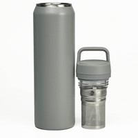 Bouteille d'eau isotherme en acier inoxydable à large ouverture avec infuseur, logo personnalisé, 500 ml, 700 ml