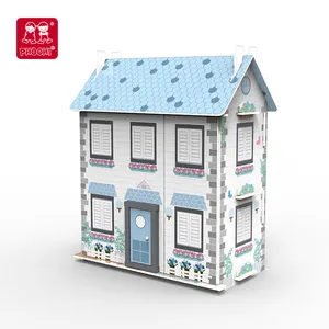 Novo Design crianças brinquedos de madeira uk fingir jogar madeira Doll house Com Móveis Acessórios