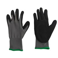 Guantes de Trabajo de Alta Calidad con Recubrimiento de Nitrilo Gris Negro 15G, Acabado Arenoso, Transpirables, Duraderos y Antideslizantes para Protección de Manos en Fábrica