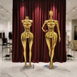Maniquíes de Plástico Inflable ABS al por Mayor, Curvilíneos, con Pechos <span class=keywords><strong>Grandes</strong></span>, Trasero Grande, sin Cabeza, Tamaño Grande, Estilo Brasileño BBL, Pintura Dorada - Product Image 1