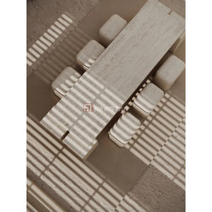 Newstar đá cẩm thạch tùy chỉnh hiện đại rắn ý siêu trắng travertine bảng phòng ăn bàn ăn - Product Image 4