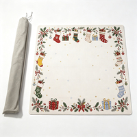 Housse de table de Mahjong de Noël - 33 pouces, 2 mm, polyester, caoutchouc naturel, antidérapante, impression personnalisée, fournisseur en gros de jeux