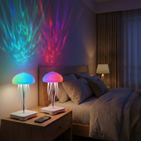 Nouvelle version 2026 : Système audio 3-en-1 avec effets d'ondulation Aurora, base détachable, design méduse, veilleuse LED rechargeable