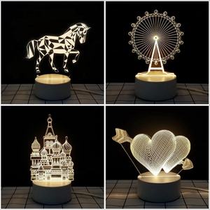 โคมไฟอะคริลิคแบบตั้งโต๊ะลายภาพสามมิติ LED แบบกำหนดเองได้  สำหรับตกแต่งบ้าน  ของขวัญคริสต์มาส  ไฟกลางคืนสำหรับเด็ก - Product Image 2