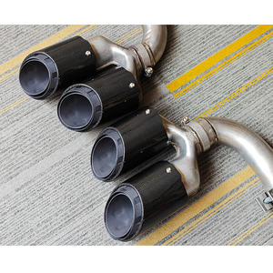 Embouts d'échappement en fibre de carbone véritable pour Porsche Cayenne 9Y0 9YA Coupé 2018-2025 – Amélioration et modification des embouts de silencieux quadruples - Product Image 4