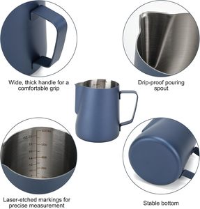 เหยือกนมสำหรับทำลาเต้อาร์ต ขนาด 450 มล. 700 มล. ปากแหลม พร้อมหูจับ ยี่ห้อ Barista Tool - Product Image 4