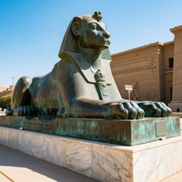 Statue de Sphinx Noir Égyptien surdimensionnée en bronze, sur mesure, pour jardin extérieur, à vendre