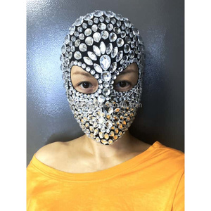 <span class=keywords><strong>Masque</strong></span> HLC entièrement orné de strass, <span class=keywords><strong>masque</strong></span> scintillant en diamant, <span class=keywords><strong>masque</strong></span> intégral pour la nuit, costume de boîte de nuit, <span class=keywords><strong>masque</strong></span> de performance pour bar et fête - Product Image 1
