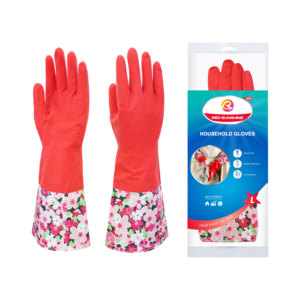 <span class=keywords><strong>Gants</strong></span> <span class=keywords><strong>de</strong></span> <span class=keywords><strong>ménage</strong></span> extra longs en caoutchouc <span class=keywords><strong>de</strong></span> 40 cm, imperméables, à motifs floraux, pour le nettoyage, vente en gros du fabricant - Product Image 1