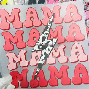 <span class=keywords><strong>Mama</strong></span> T-shirt personnalisé pour la fête des mères Autocollant sérigraphie en vinyle à transfert de chaleur Matériau PET durable Transferts DTF lavables - Product Image 2