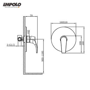 Eenvoudige Stijl Badkamer Ronde Douche Klep Messing Verborgen Douche Mixer - Product Image 2